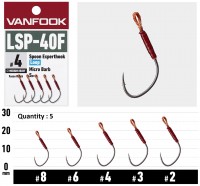 VANFOOK LSP-40F Spoon Experthook Loop Micro Barb #8 Fusso Black