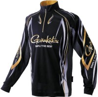 GAMAKATSU GM3734 2Way Print Zip Shirt Long Sleeve (Black) M