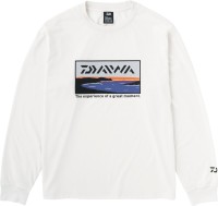 DAIWA DE-8423 Graphic Long T-shirt Surf (White) XL