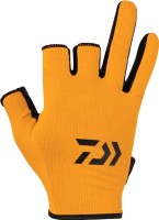 DAIWA DG-6424 Water-Absorbing Quick-Drying Gloves 3 Pieces Cut (Orange) S