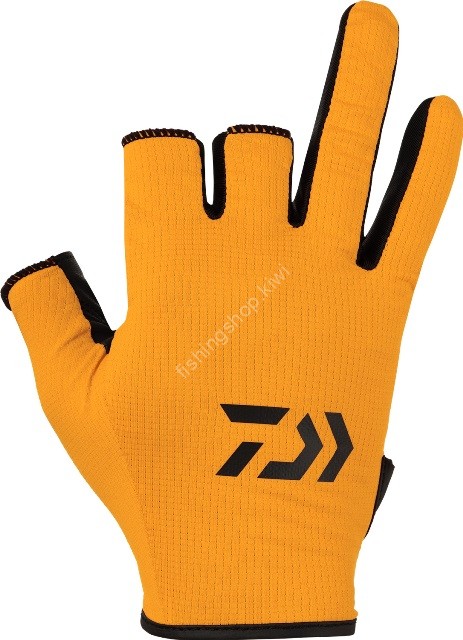 DAIWA DG-6424 Water-Absorbing Quick-Drying Gloves 3 Pieces Cut (Orange) S