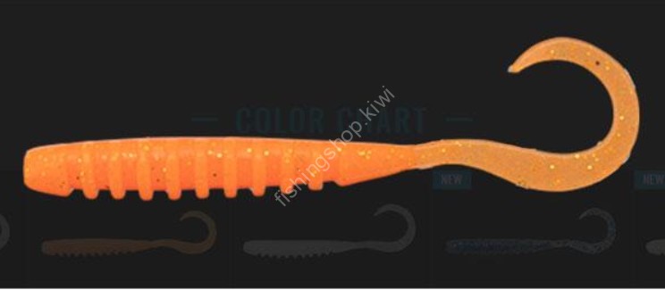 JACKALL Worm Tide Curly 2.0 inch Glow Orange/Gold