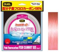 DUEL H4382- Pink Fluorocarbon "Fish Cannot See" Shock Leader [Stealth Pink] 50m #14 (50lb)