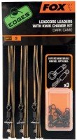 FOX Edges Leadcore Leaders With Kwik Change Kit [Dark Camo] (45lb)