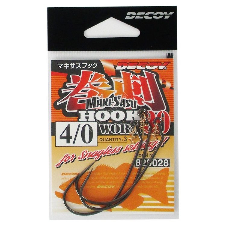DECOY Makisasu Hook Worm30 [NS Black] #4/0 (3pcs)