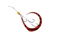 JACKALL BinBin Hook Muso Necktie Hook Set #Shima Shima Red (3 Hooks)