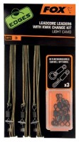 FOX Edges Leadcore Leaders With Kwik Change Kit [Light Camo] (45lb)