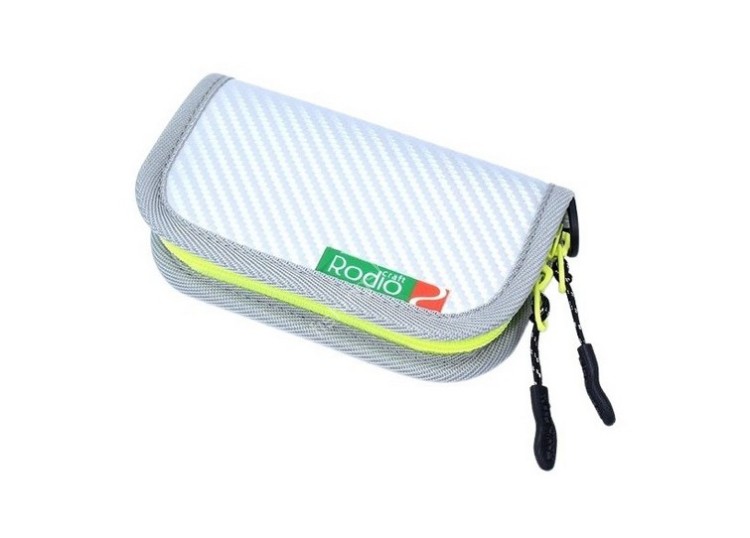 RODIO CRAFT Carbon Wallet Mini Long #03 Silver/Chartreuse