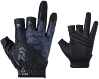 DAIWA DG-2023 Ice Dry Gloves with Pads (3fingers cut) Bottom Black XL