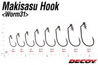 DECOY Makisasu Hook Hyper Worm31 [W Nickel] #4 (6pcs)