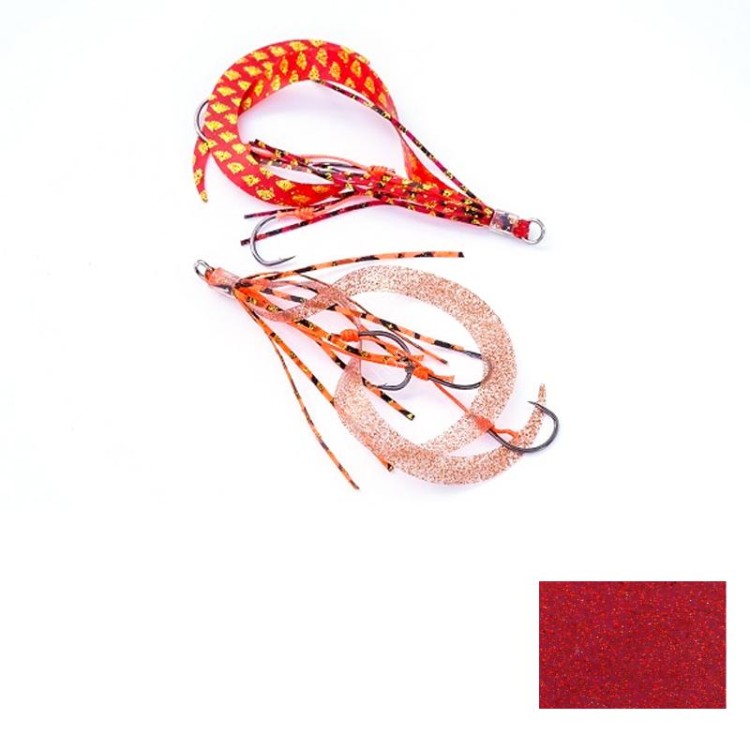 OTHER BRANDS MIYAICHI Sakuraichi (Oka) Spare Unit Curly – Triple Onigake Hook #15 Wine Red