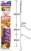 SASAME Red Ryusen Bari K-105 [Red] 3 Hook 6-1 (2pcs)