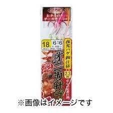 GAMAKATSU Onikasago Shikake 3 Piece Rig [Red] Luminous Hook 18-6