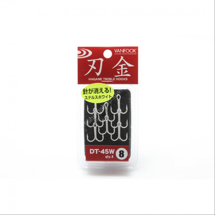 VANFOOK Treble Hook Medium DT-45W [Stealth White] #8