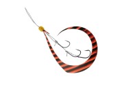 JACKALL BinBin Hook Muso Necktie Hook Set #Bright Orange Zebra (3 Hooks)