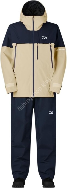 DAIWA DR-1926 Gore-Tex Versatile Rain Suit [Navy Cream Beige] XL