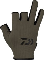 DAIWA DG-6424 Water-Absorbing Quick-Drying Gloves 3 Pieces Cut (Khaki) S