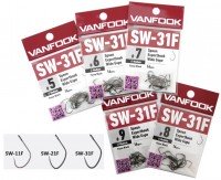 VANFOOK Spoon Expert Hook Wide Medium Wire SW-31F [Fluorine Black] #8 (16pcs)