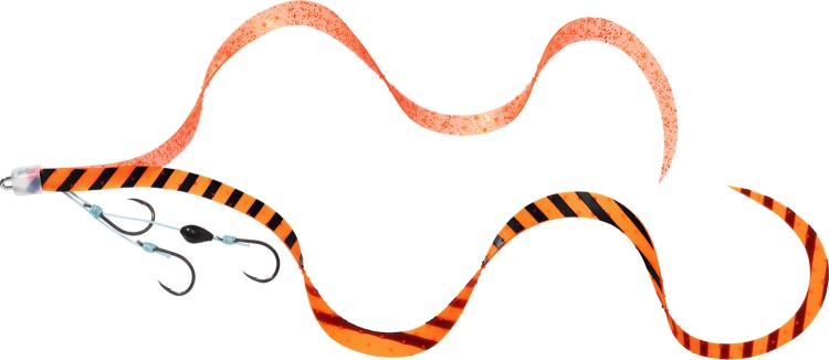 DAIWA Kohga Unit Beta SS Y.S.Curly 3 Hooks #Orange Zebra + Keimura Orange