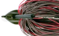 DEPS Flat Back Jig 1oz Fine Rubber Skirt #12 Brown/Red