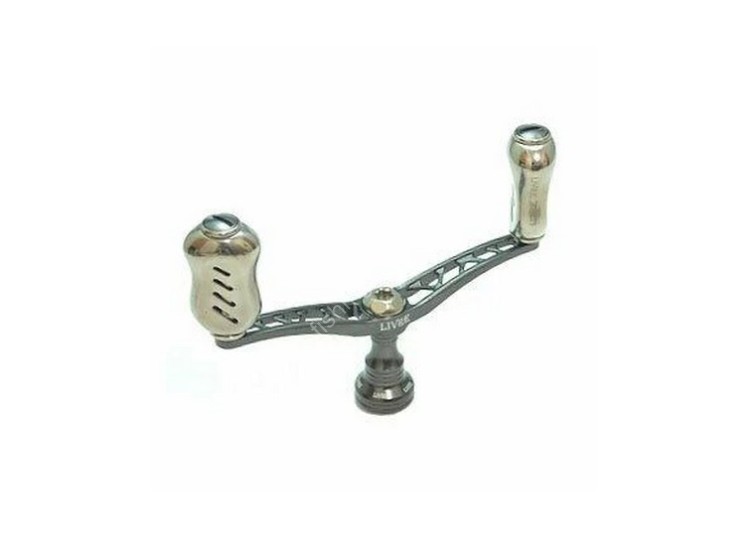 LIVRE 3832 Double Handle Wing 100 Fino Knob for Shimano S2 #Gunmetal/Titanium