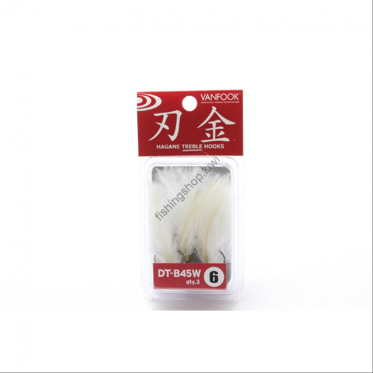 VANFOOK Feather Treble DT-B45W [White] #6 (3pcs)
