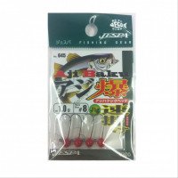 YARIE Aji Baku Jig Head Quick Hook [Red] 1g #8 (4pcs)
