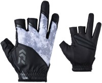 DAIWA DG-2023 Ice Dry Gloves with Pads (3fingers cut) Bottom White L