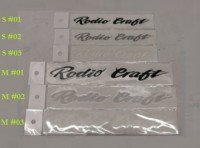 RODIO CRAFT RC Cutting Logo Sticker S Cursive Style #03 Carbon White