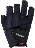 GAMAKATSU GM7296 Ergo Grip Gloves 5 Pieces Half Short (Black x Black) LL