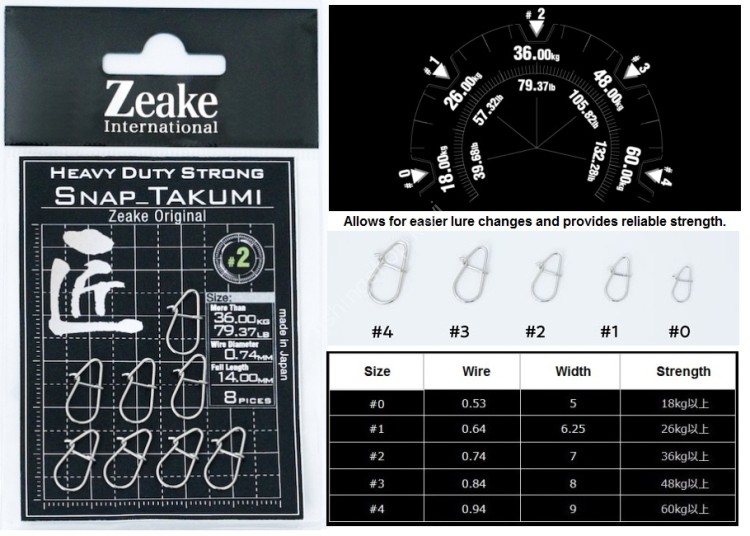 ZEAKE Heavy Duty Strong Snap_Takumi #2 (8pcs)