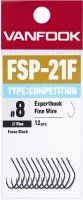 VANFOOK Expert Hook Tournament Model Fine Wire FSP-21F [Fluorocarbon Black] #8 (12pcs)