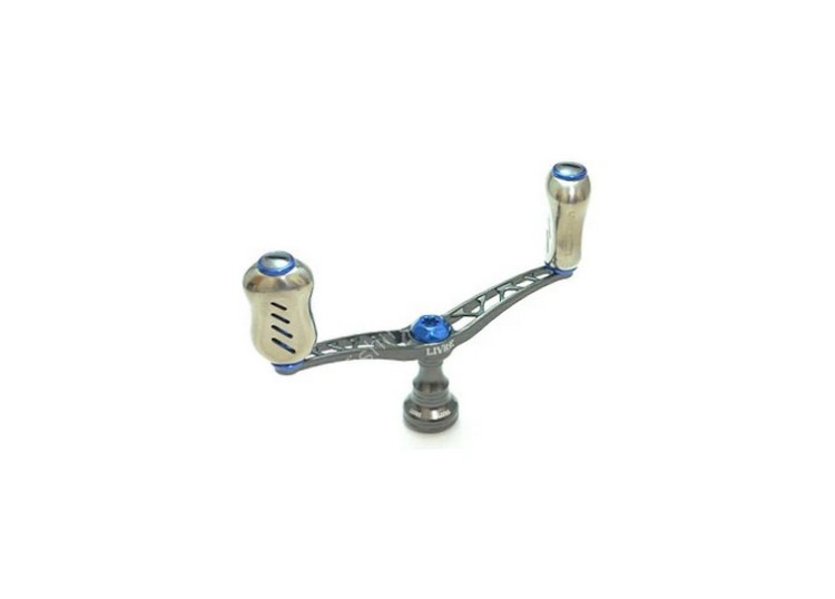 LIVRE 3858 Double Handle Wing 100 Fino Knob for Daiwa #Gunmetal/Blue