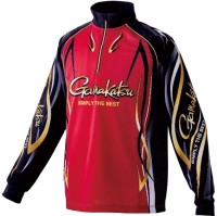 GAMAKATSU GM3734 2Way Print Zip Shirt Long Sleeve (Red) LL