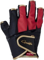 GAMAKATSU GM7296 Ergo Grip Gloves 5 Pieces Half Short (Black x Red) M