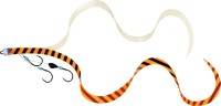 DAIWA Kohga Unit Beta SS Y.S.Curly 3 Hooks #Orange Zebra + Gold Lame