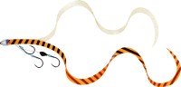 DAIWA Kohga Unit Beta SS Y.S.Curly 3 Hooks #Orange Zebra + Gold Lame