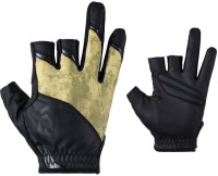 DAIWA DG-2023 Ice Dry Gloves with Pads (3fingers cut) Bottom Yellow M
