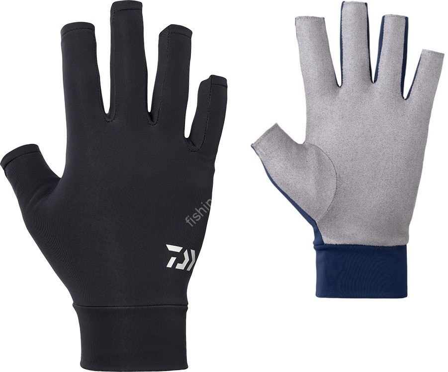 DAIWA DG-6823 Ice Dry UV Cut Cool Gloves (5fingers cut) Black M