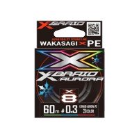 YGK XBraid Aurora Wakasagi PE [50cm x 3color] 60m #0.15