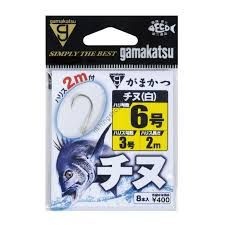 Gamakatsu LINE incl. CHINU (Black Sea Bream) White 2M 3-3