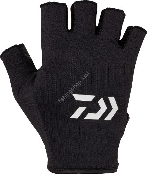 DAIWA DG-6524 Water-Absorbing Quick-Drying Gloves 5 Pieces Cut (Black) XS