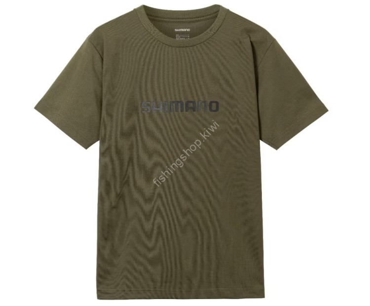 SHIMANO SH-021W Dry Logo T-shirt Short Sleeve Khaki M