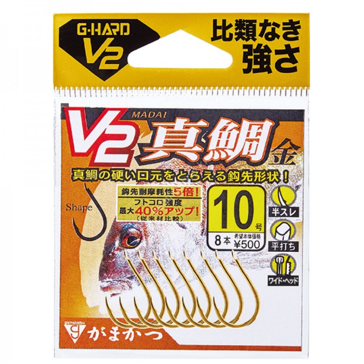 GAMAKATSU 68784 G-Hard V2 Madai (Gold) #12 (6pcs)
