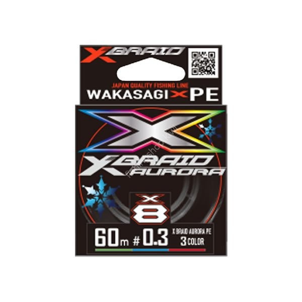 YGK XBraid Aurora Wakasagi PE [50cm x 3color] 60m #0.3
