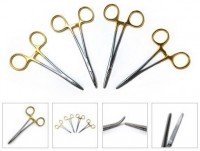 TIEMCO TMC Forceps 4.5 Curved Gold