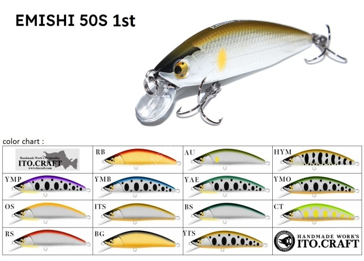 ITO.CRAFT Emishi Minnow 50S 1st Model #RB