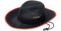 GAMAKATSU GM9890 Light Cool Straw Hat (Black x Red) L