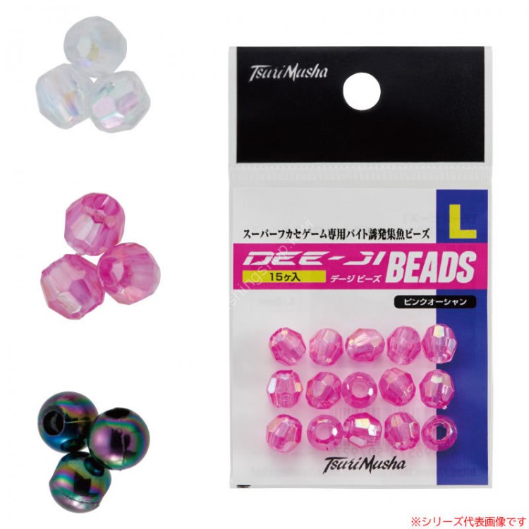 TSURI MUSHA Dee-Ji Beads [Clear Phantom] L (15pcs)