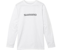 SHIMANO SH-022W Dry Logo T-shirt Long Sleeve White S